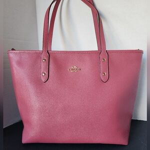 Coach Zip Top City Tote, Rouge Pink, 2017, EUC